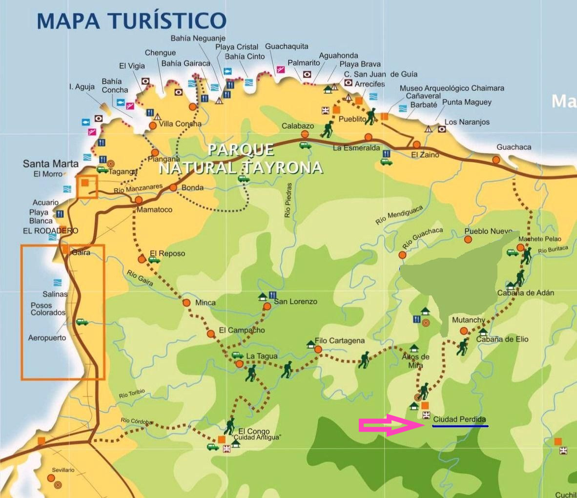 Mapa localización Ciudad Perdida