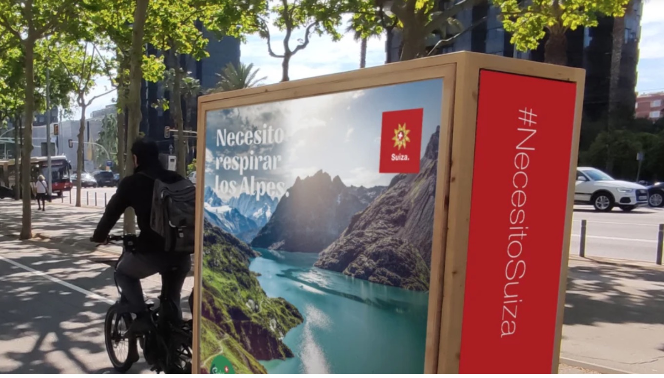 Una bicicleta “verde” recorre España para promocionar "Swisstainable"