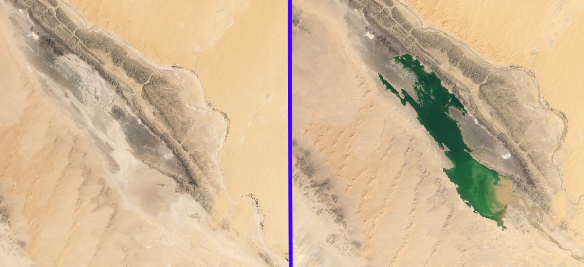 Resurrección de lagos en el Sáhara: un fenómeno raro documentado por la NASA