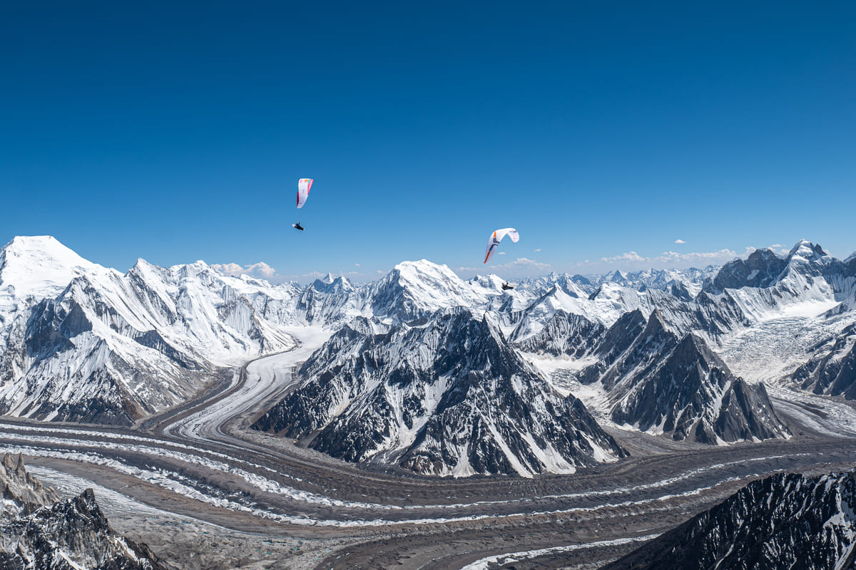 Horacio Llorens sobrevolando el Himalaya