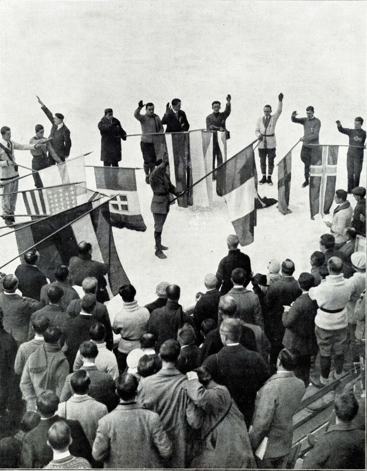  PER 444 / 1 - El juramento olímpico en Chamonix el [25 de enero de 1924], en la Ilustración del 2 de febrero de 1924