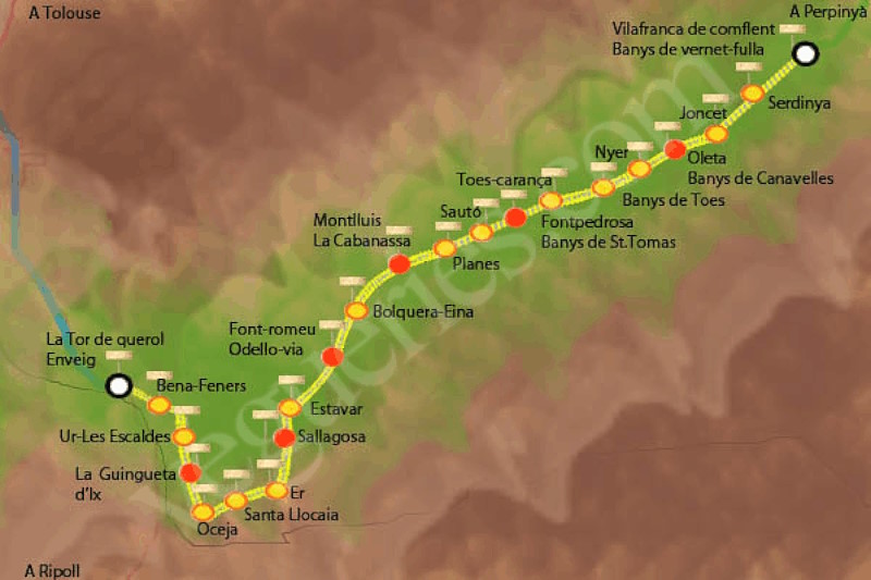 Mapa tren groc