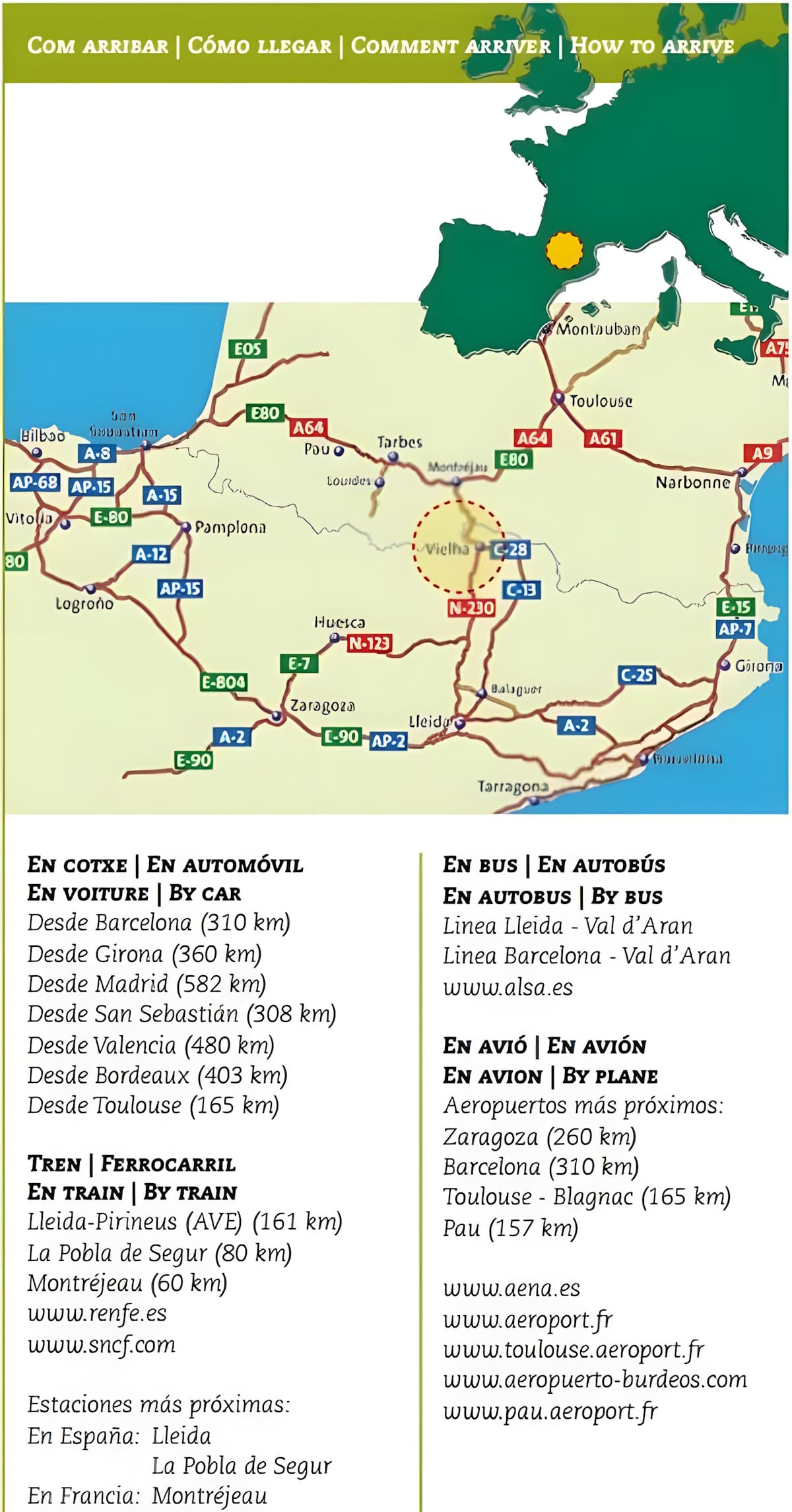 mapa acceso Val d'Aran