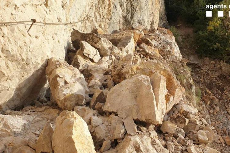 Un desprendimiento obliga a cerrar el Congost de Mont-rebei "sine die"