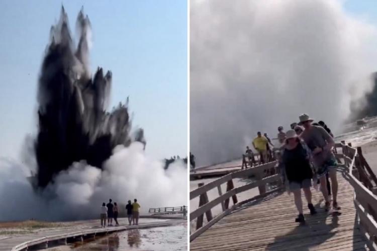 Una gran explosión hidrotermal en Yellowstone obliga a los turistas a salir corriendo